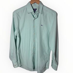 Vineyard Vines Men's Green Checkered Button-Down Shirt S